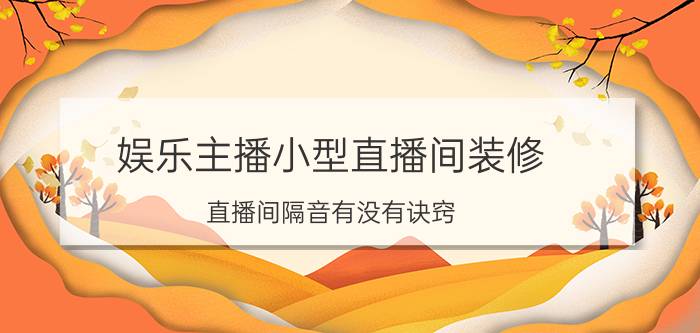 娱乐主播小型直播间装修 直播间隔音有没有诀窍？